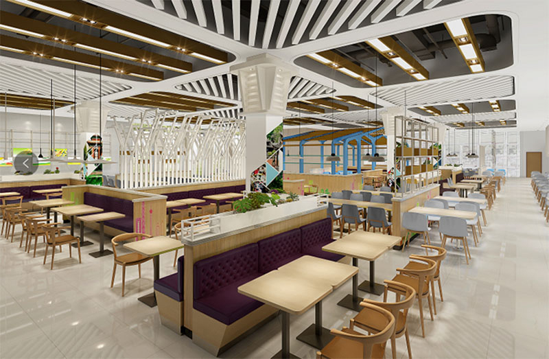 成都華為工廠餐廳設計效果圖