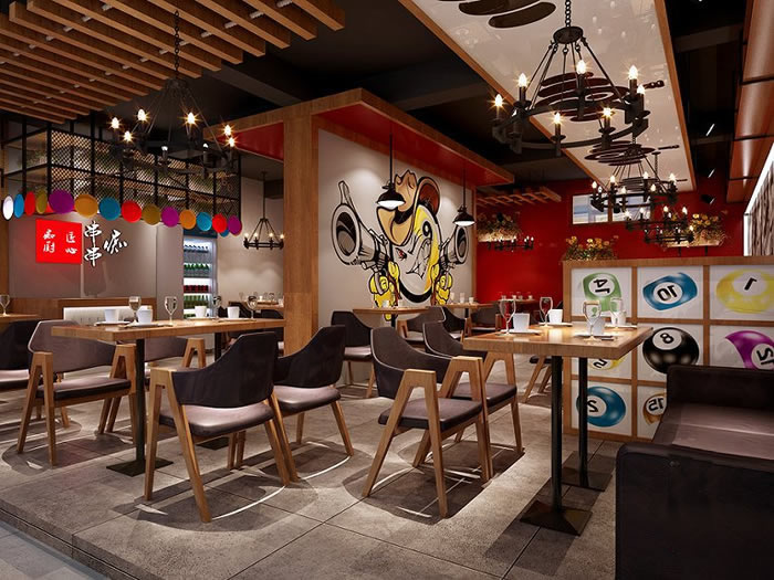 品牌連鎖串串店鋪室內效果圖