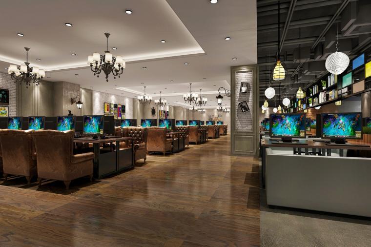 網咖大廳裝修設計效果圖