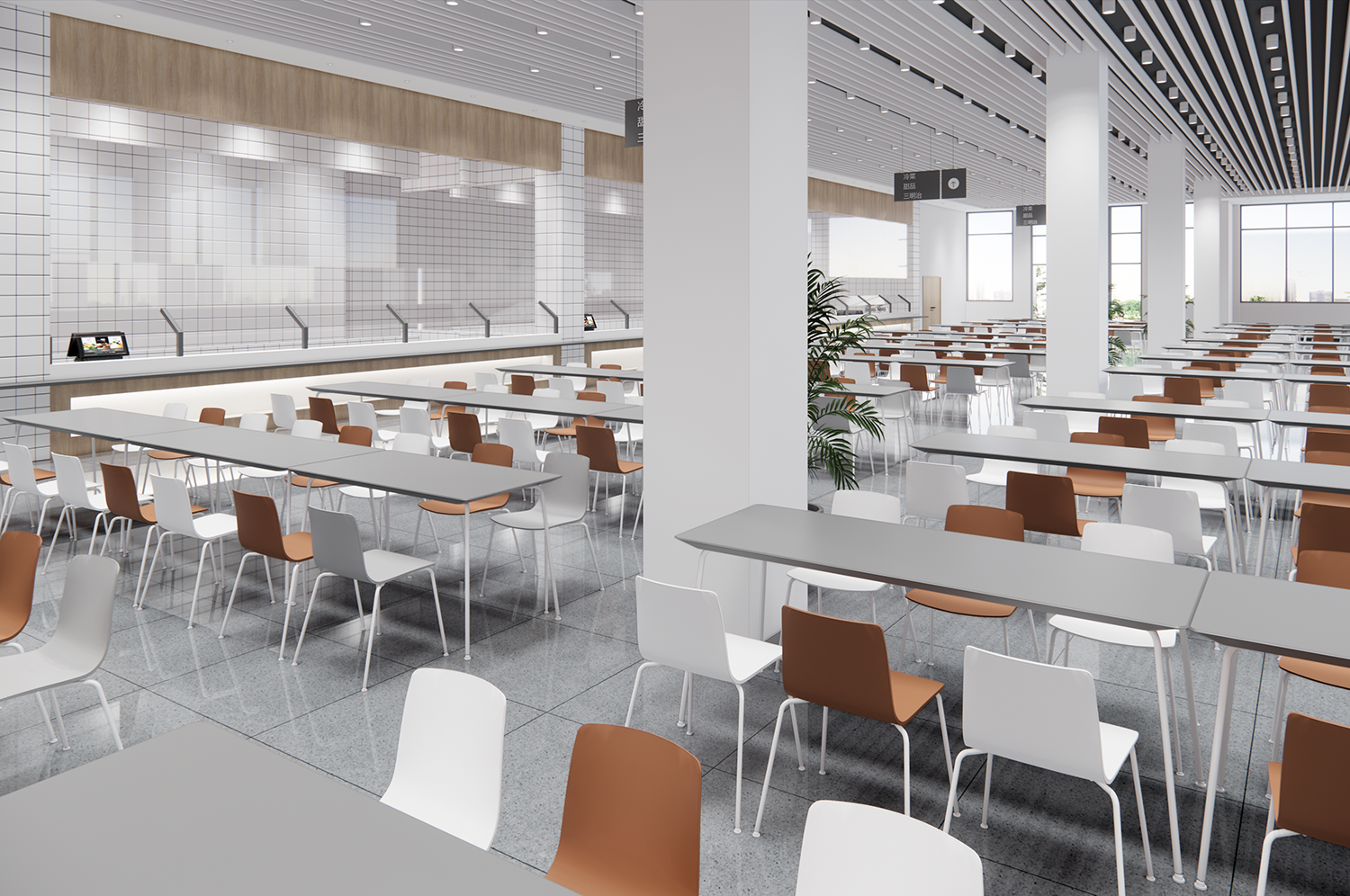 廠區(qū)職工食堂裝修改造設計效果圖