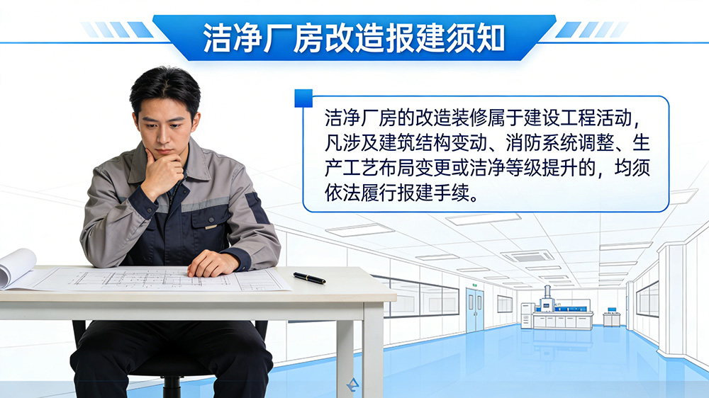潔凈廠房的改造裝修屬于建設工程活動，凡涉及建筑結構變動、消防系統調整、生產工藝布局變更或潔凈等級提升的，均須依法履行報建手續。